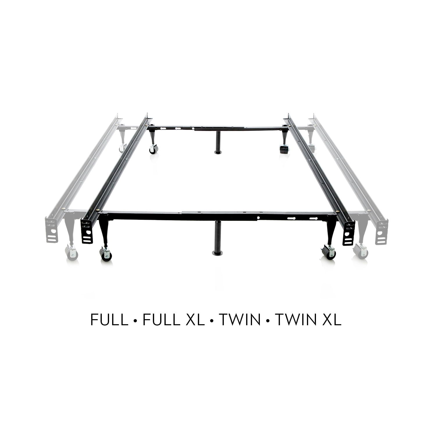 Twin Over Full Adjustable Bed Frame - Glides