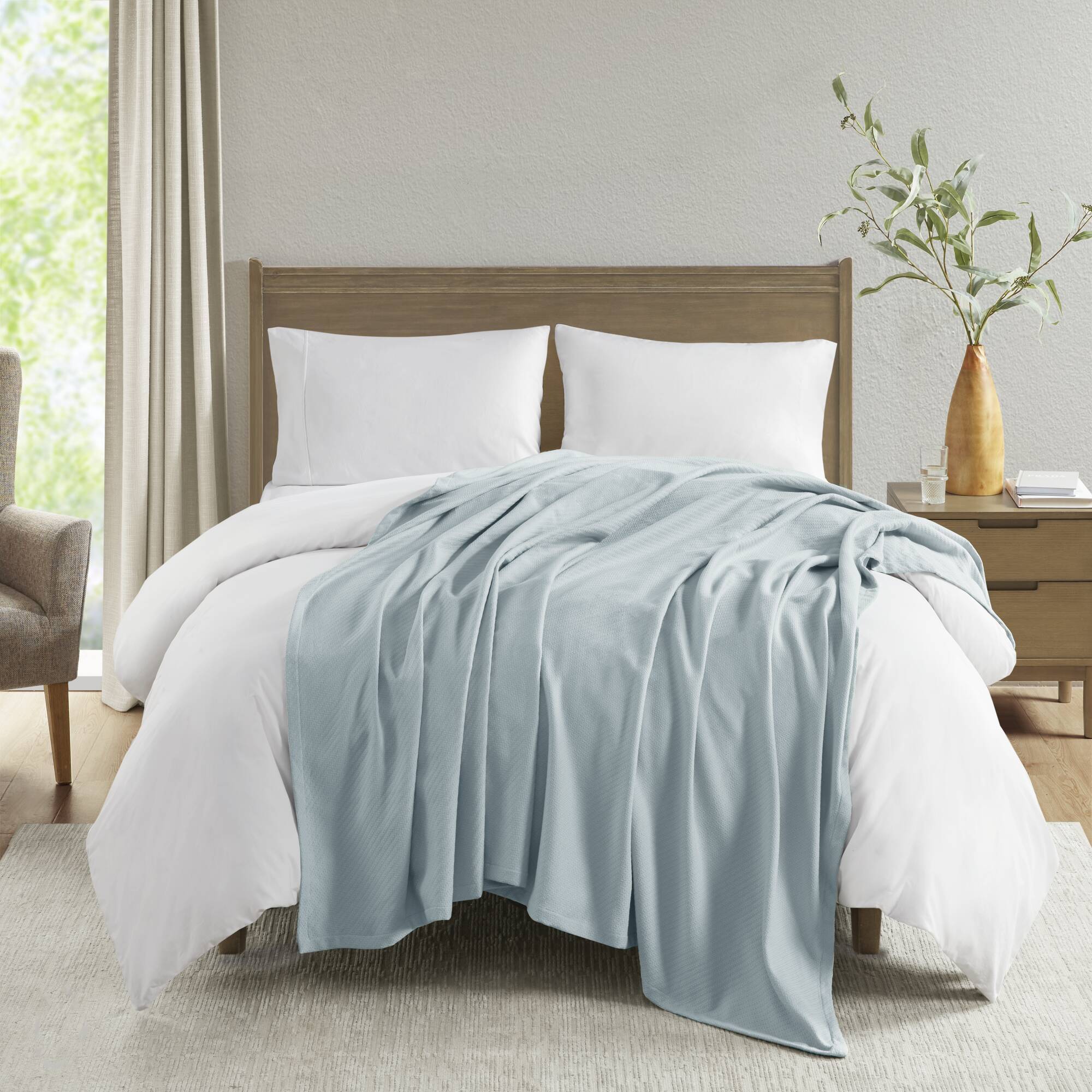 Liquid Cotton - King Blanket - Blue