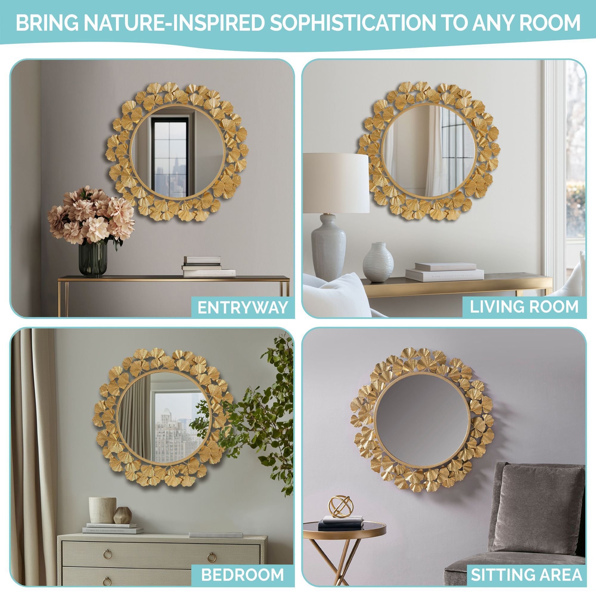 Eden - Foil Ginkgo Mirror - Gold