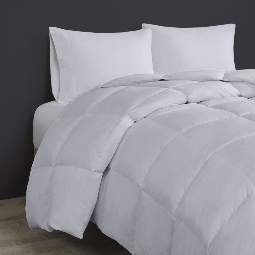 Heavy Warmth - Goose Feather and Down Oversize Queen Comforter - Light Gray