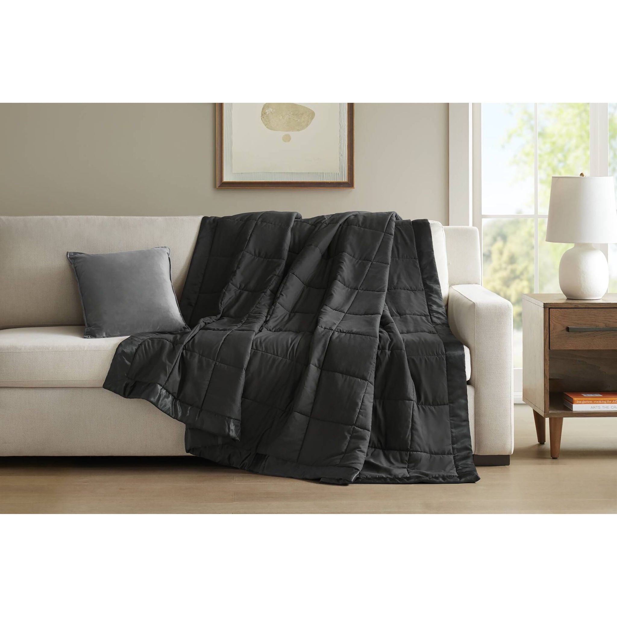 Windom - Twin Lightweight Down Alternative Blanket With Satin Trim - Black