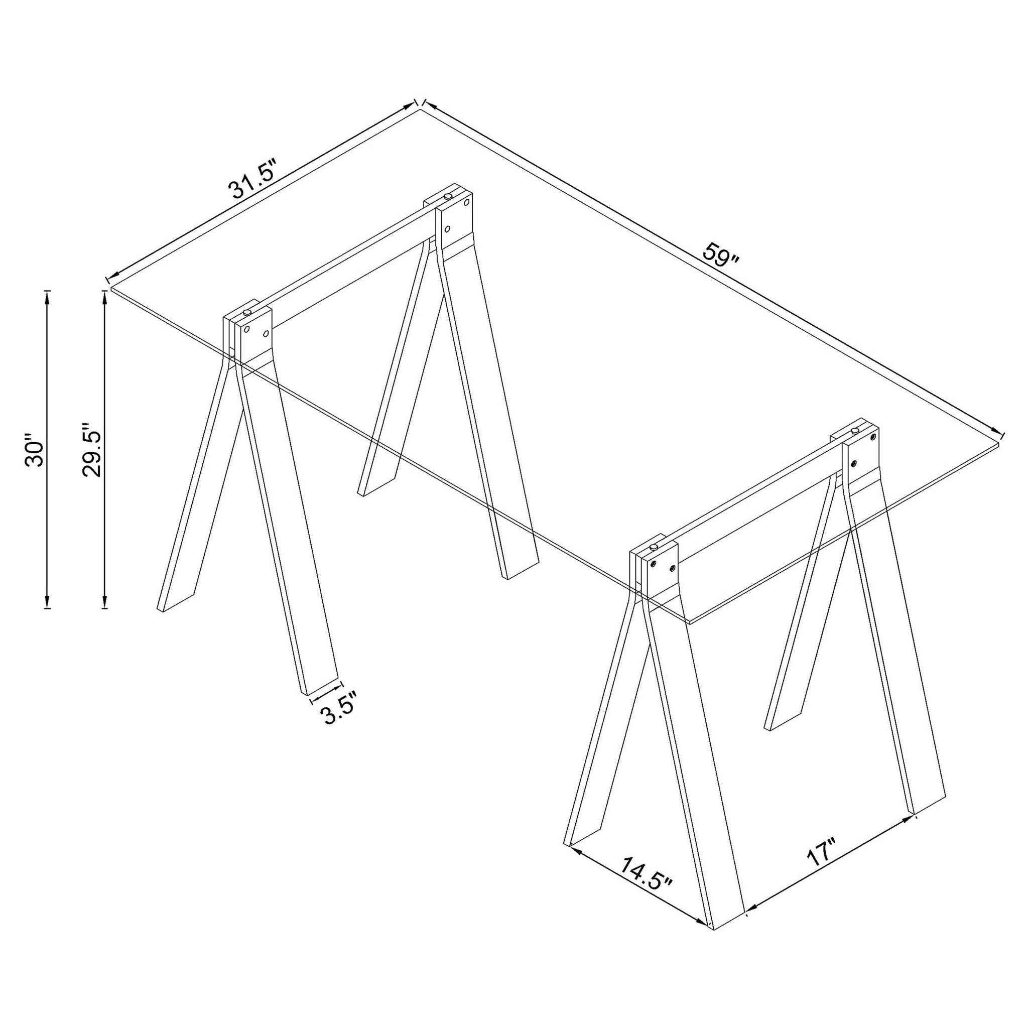Roda - Writing Desk - Clear
