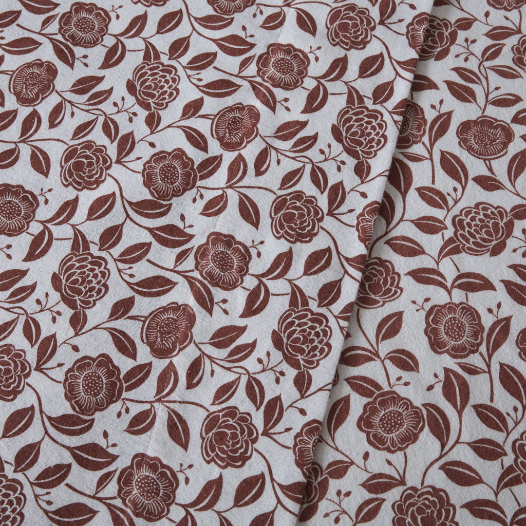 Oversized Flannel - 4 Piece Full Sheet Set - Rust Floral