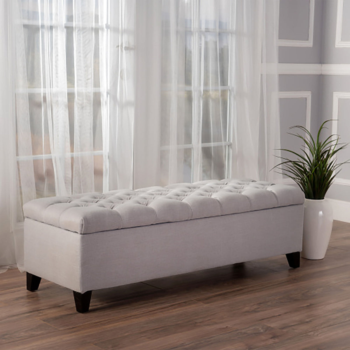 Glouster - Storage Ottoman - Light Gray
