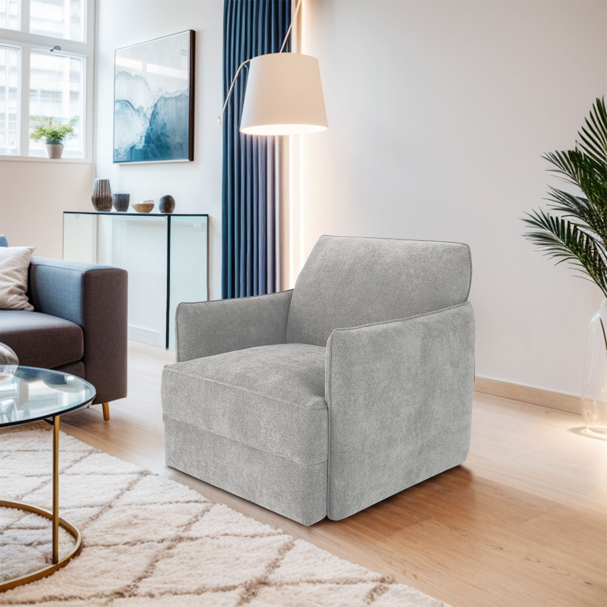 Carly - Swivel Chair - Light Gray