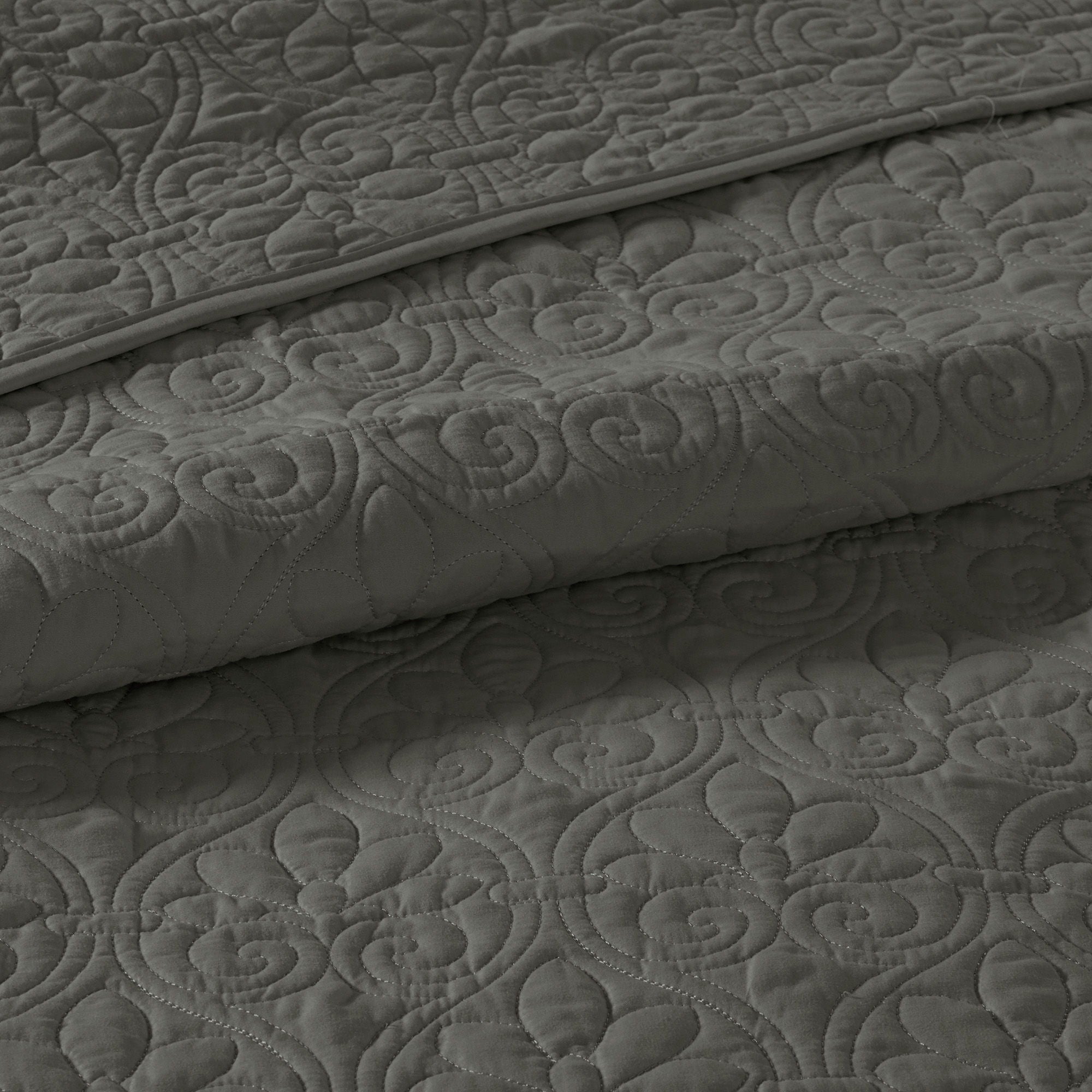 Quebec - Reversible Bedspread Set - Dark Gray