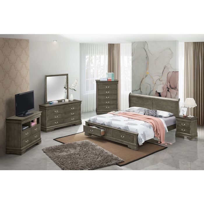Upholstered Panel Sleigh Bed Design