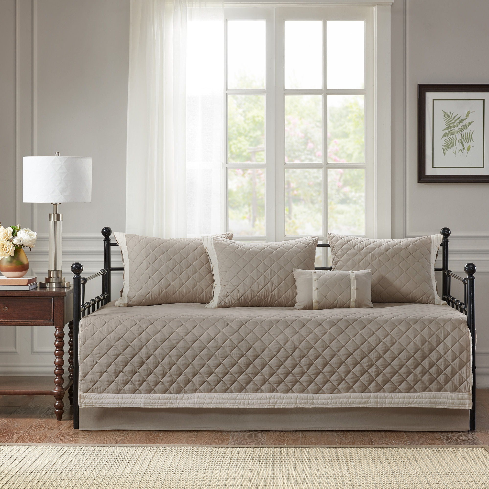 Breanna - 6 Piece Daybed Cover Set - Khaki