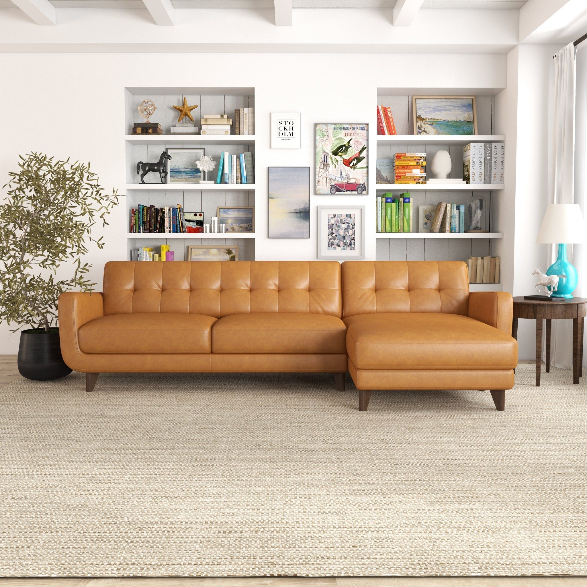 Allison - Mid-Century Modern Sectional Sofa Chaise