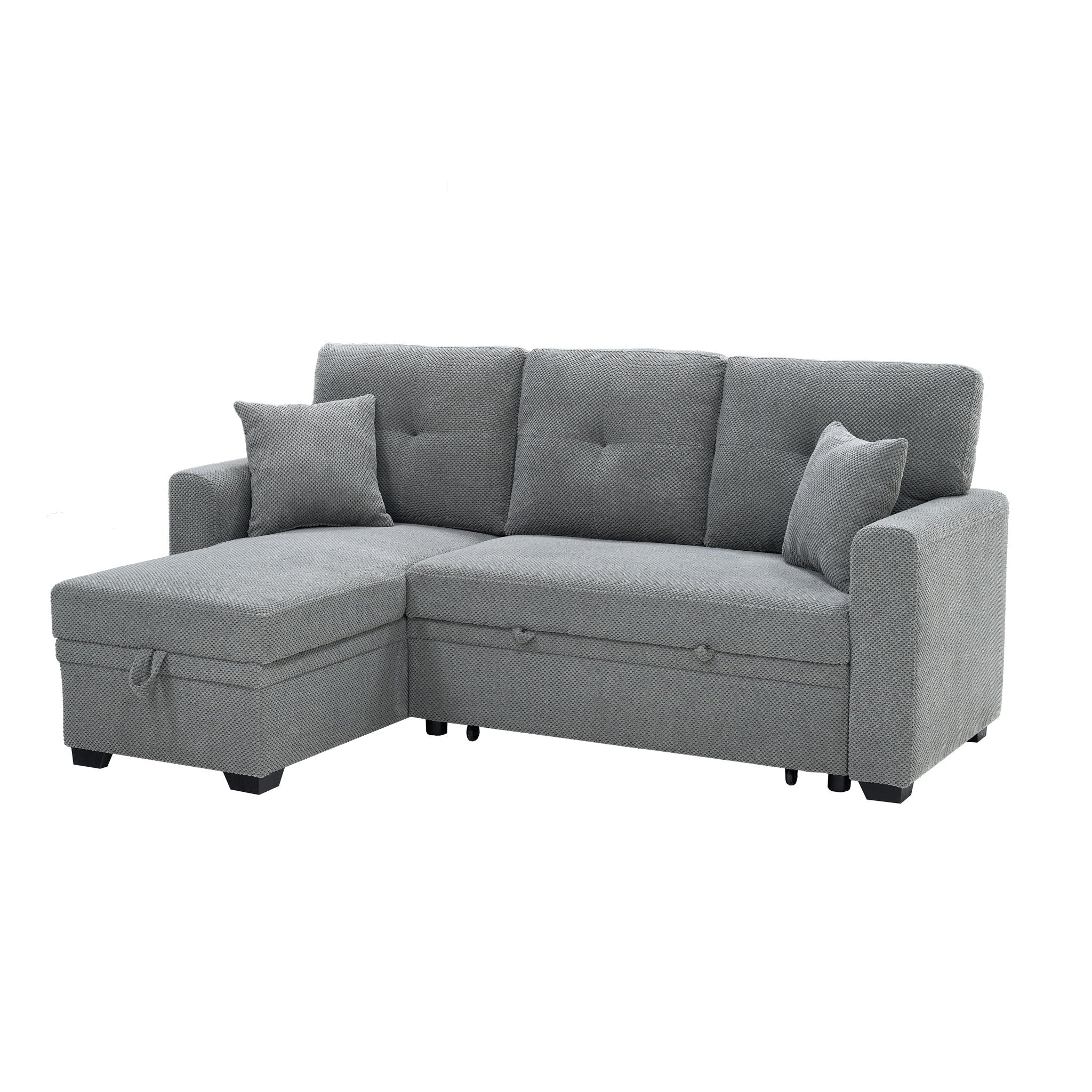 Sleeper Sectional With Pull Out Bed, Reversible Chaise
