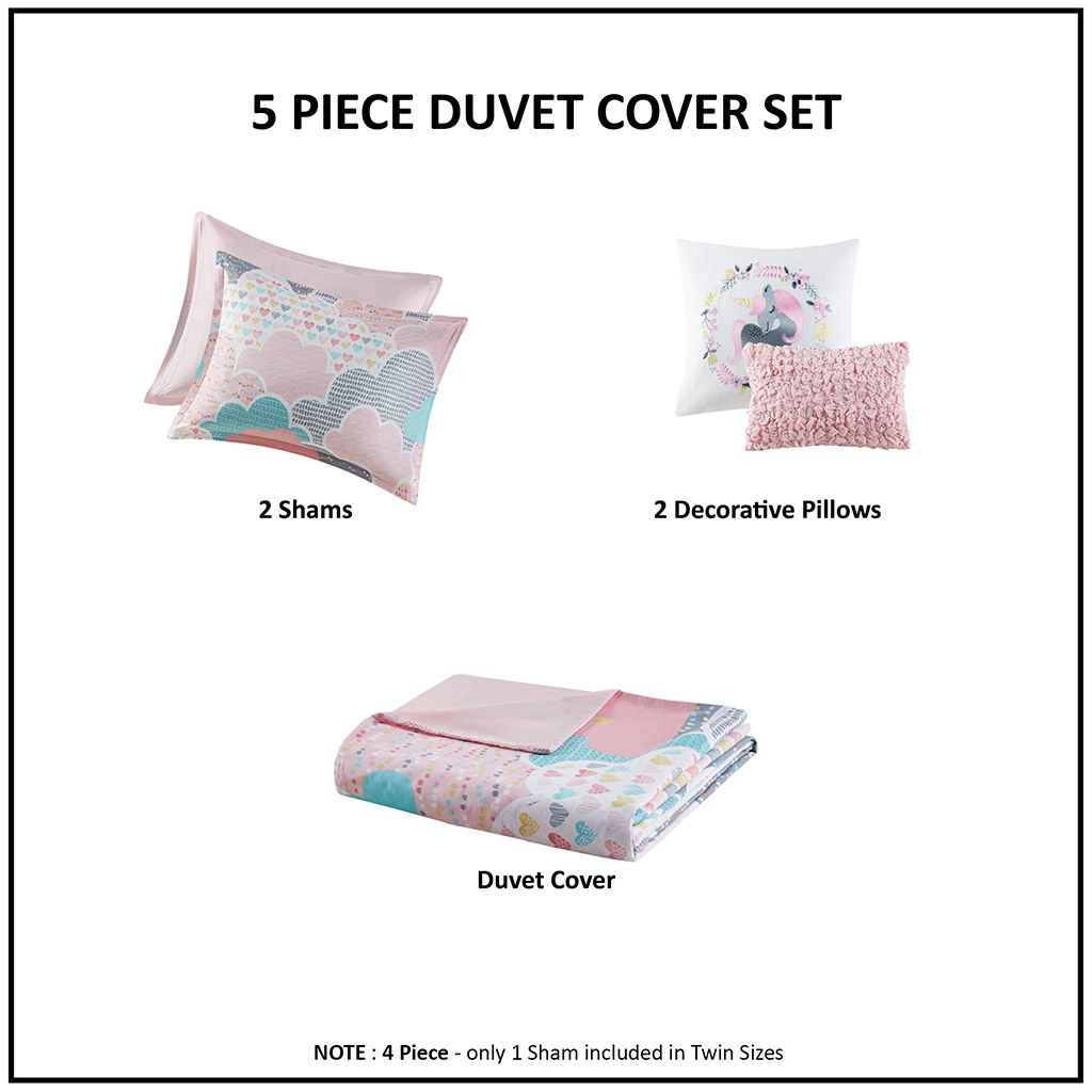 Cloud - Printed Duvet Cover Set - Pink