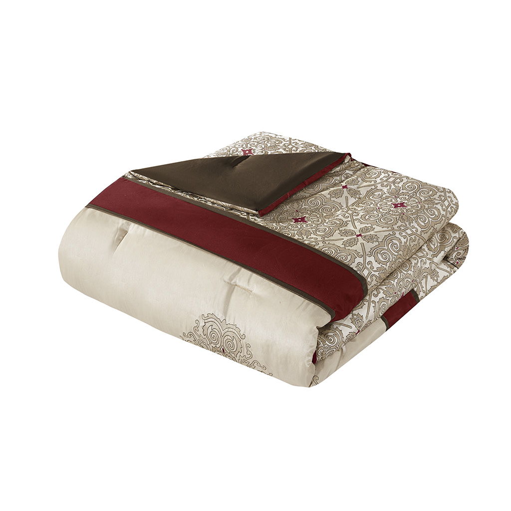 Donovan - California King 7 Piece Comforter Set - Red