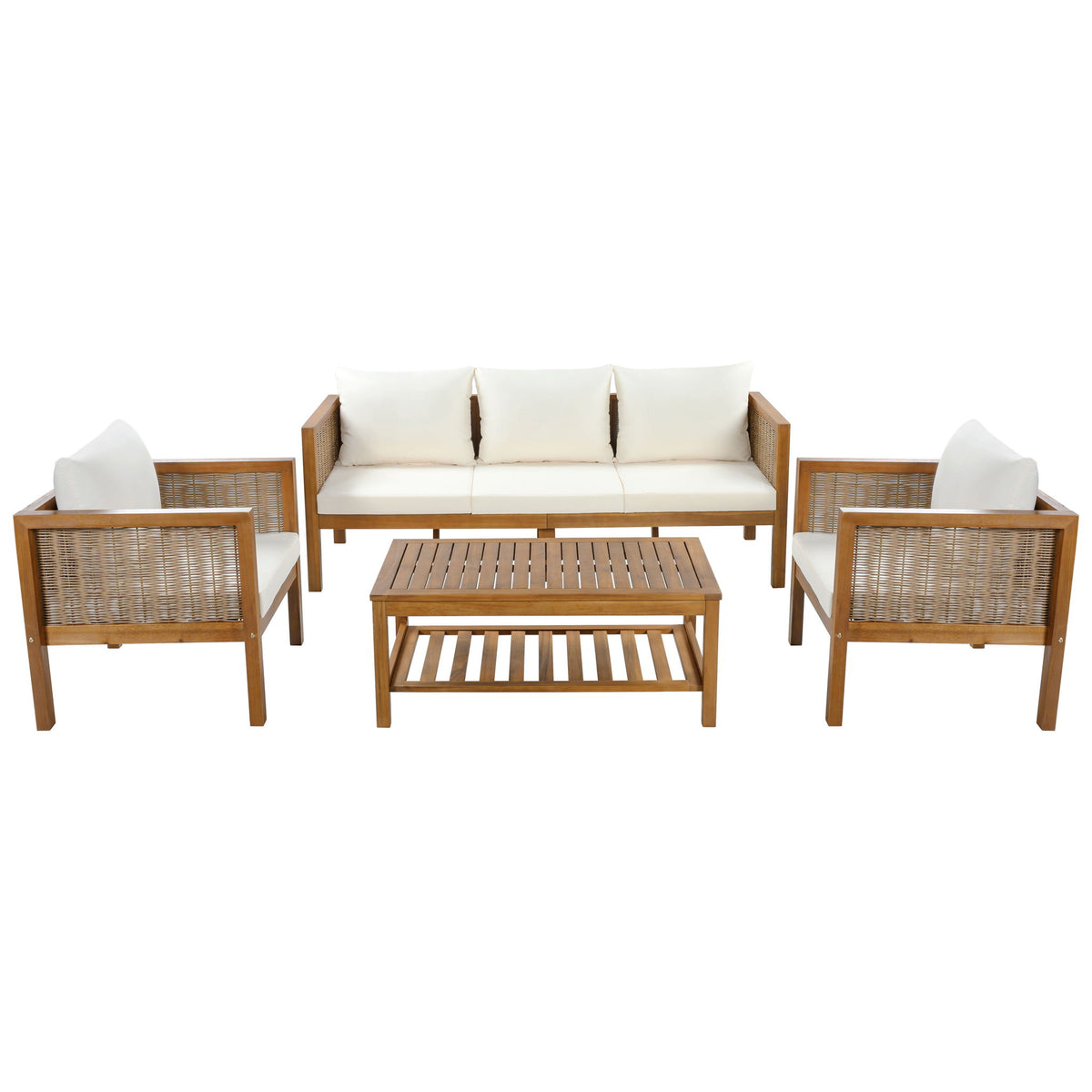 Patio Set Outdoor With Coffee Table And Cushions