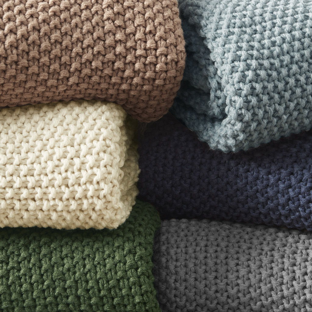 Bree Knit - Throw - Light Blue