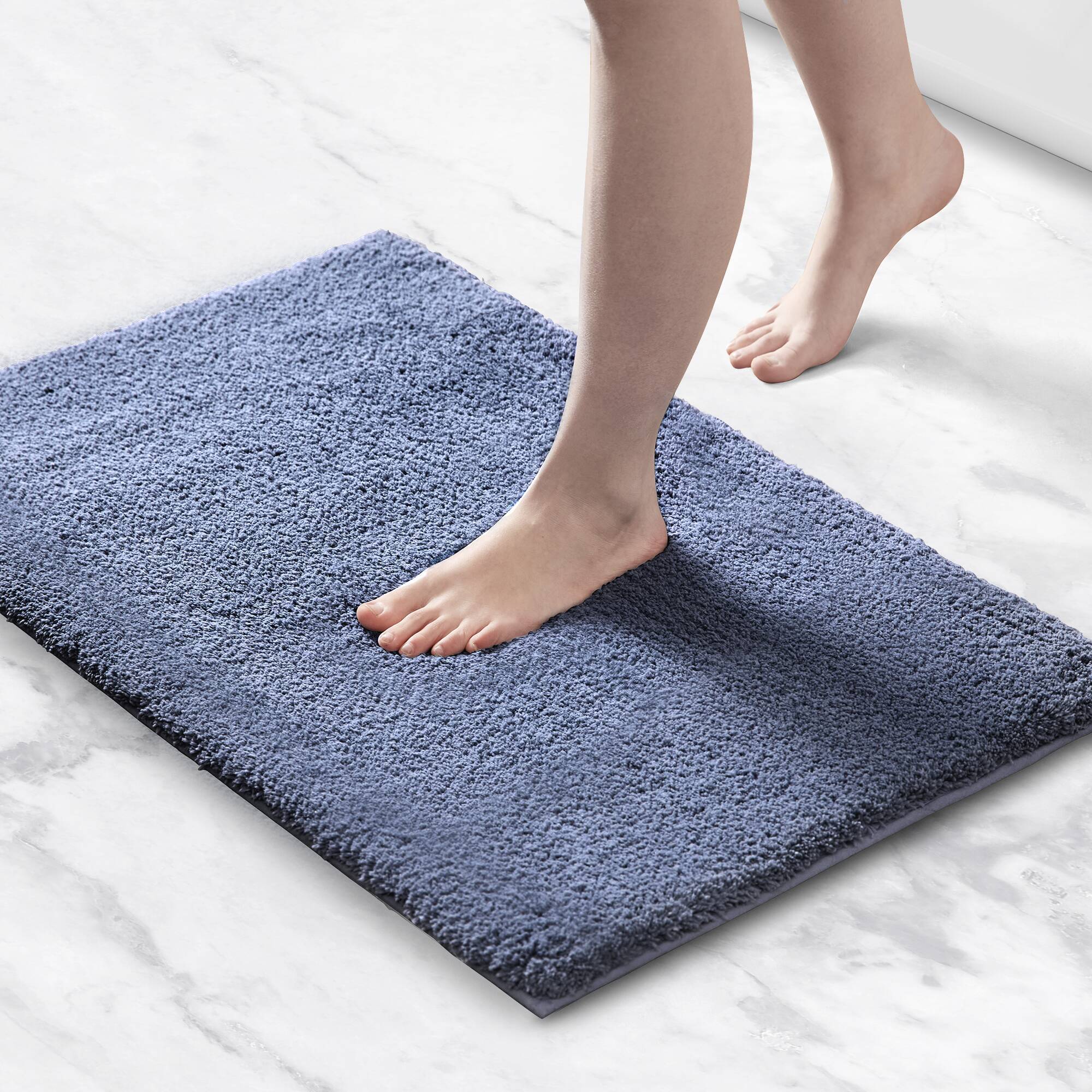 Marshmallow - 24" x 40" Bath Rug - Navy