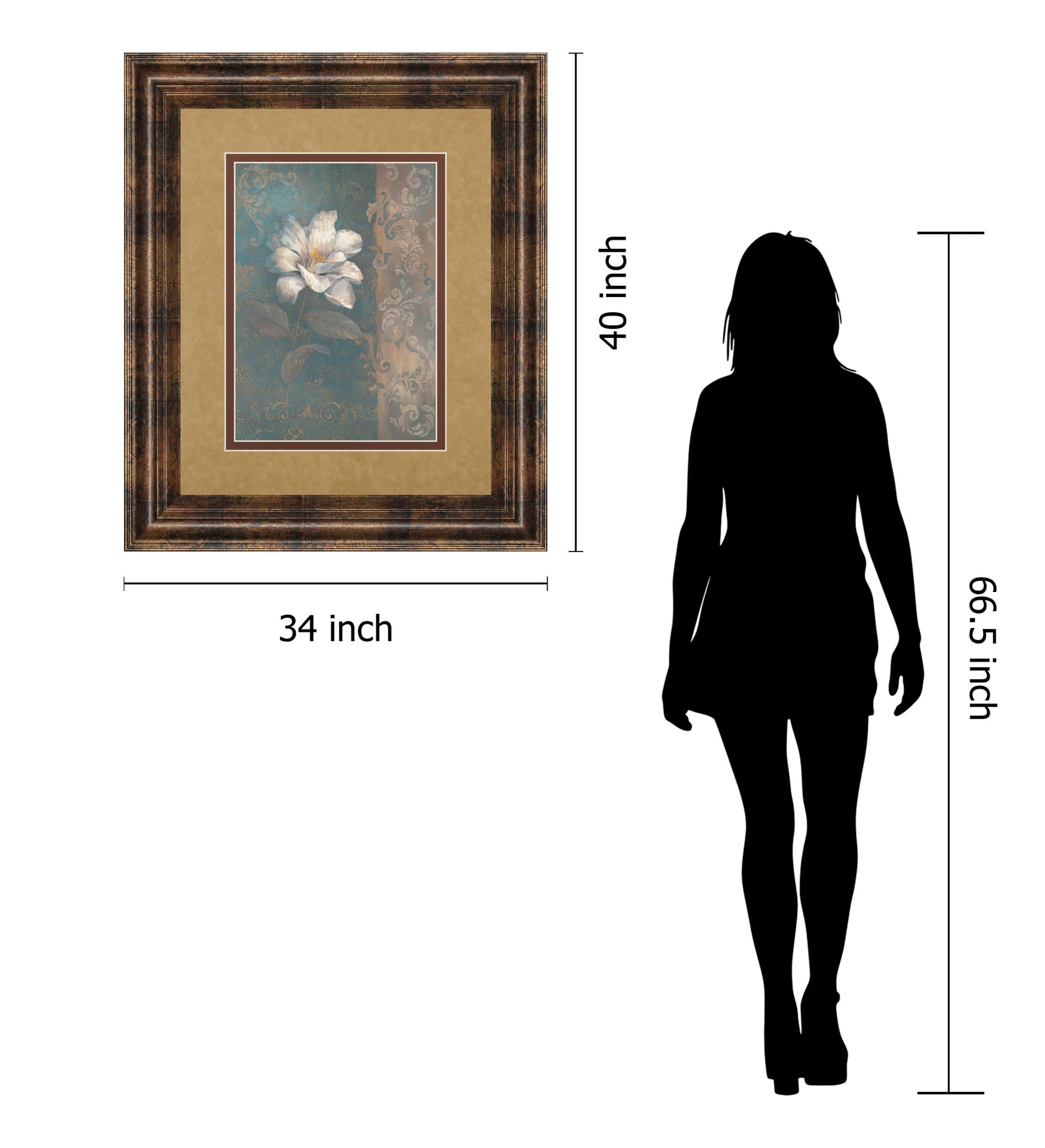 Floral Trans I By Vivian Flasch - Framed Print Wall Art - Light Brown