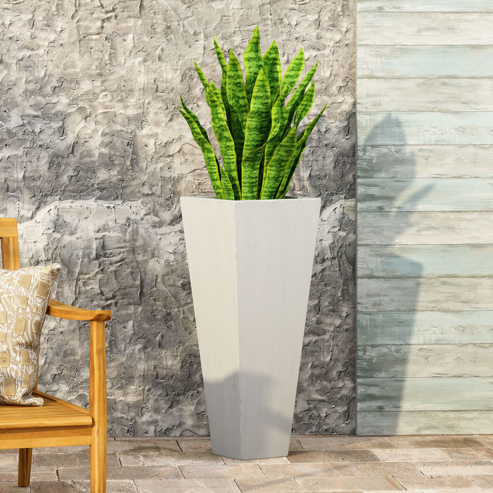 Outdoor Modern Cast Stone Planter