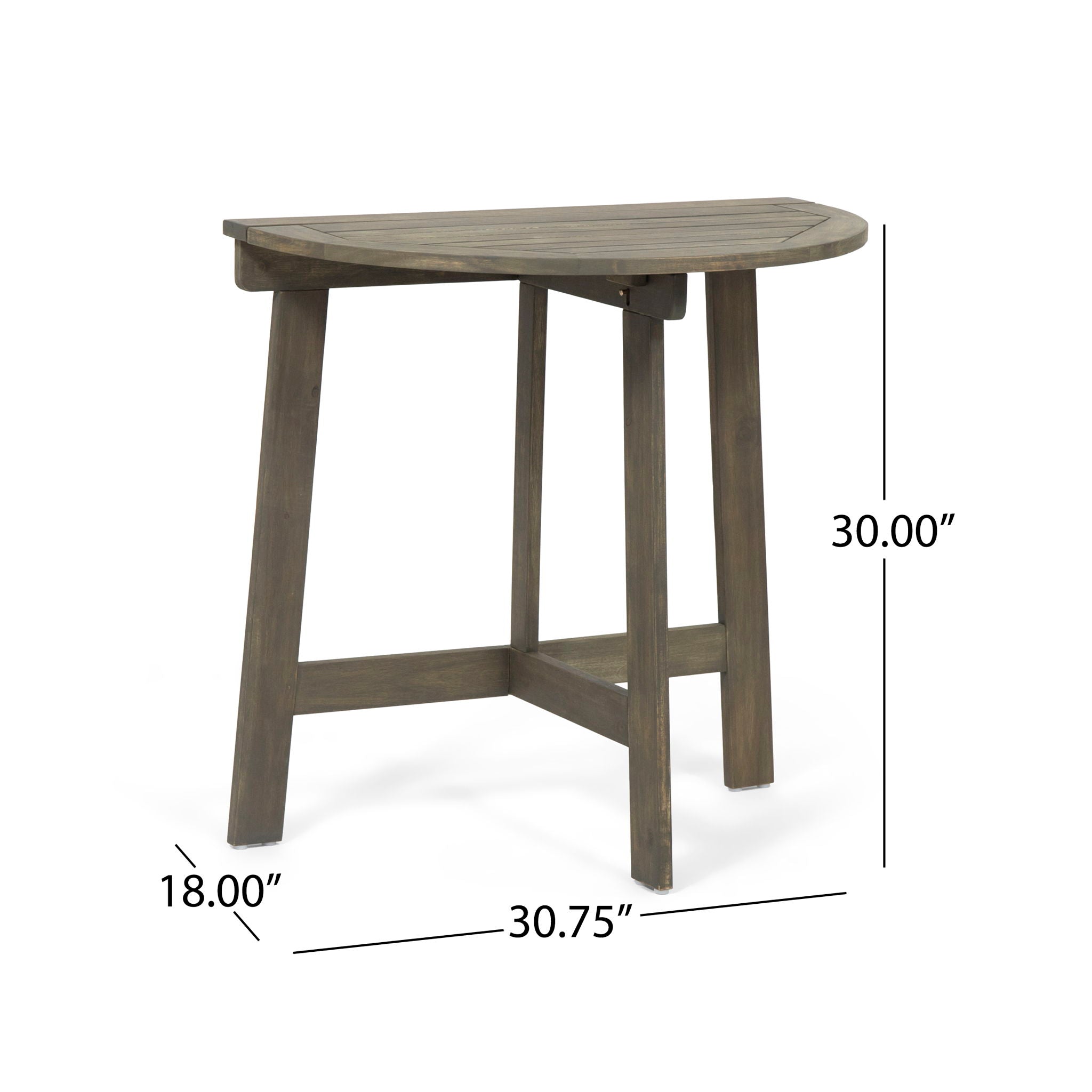 Outdoor Half Round Folding Acacia Wood Bistro Table