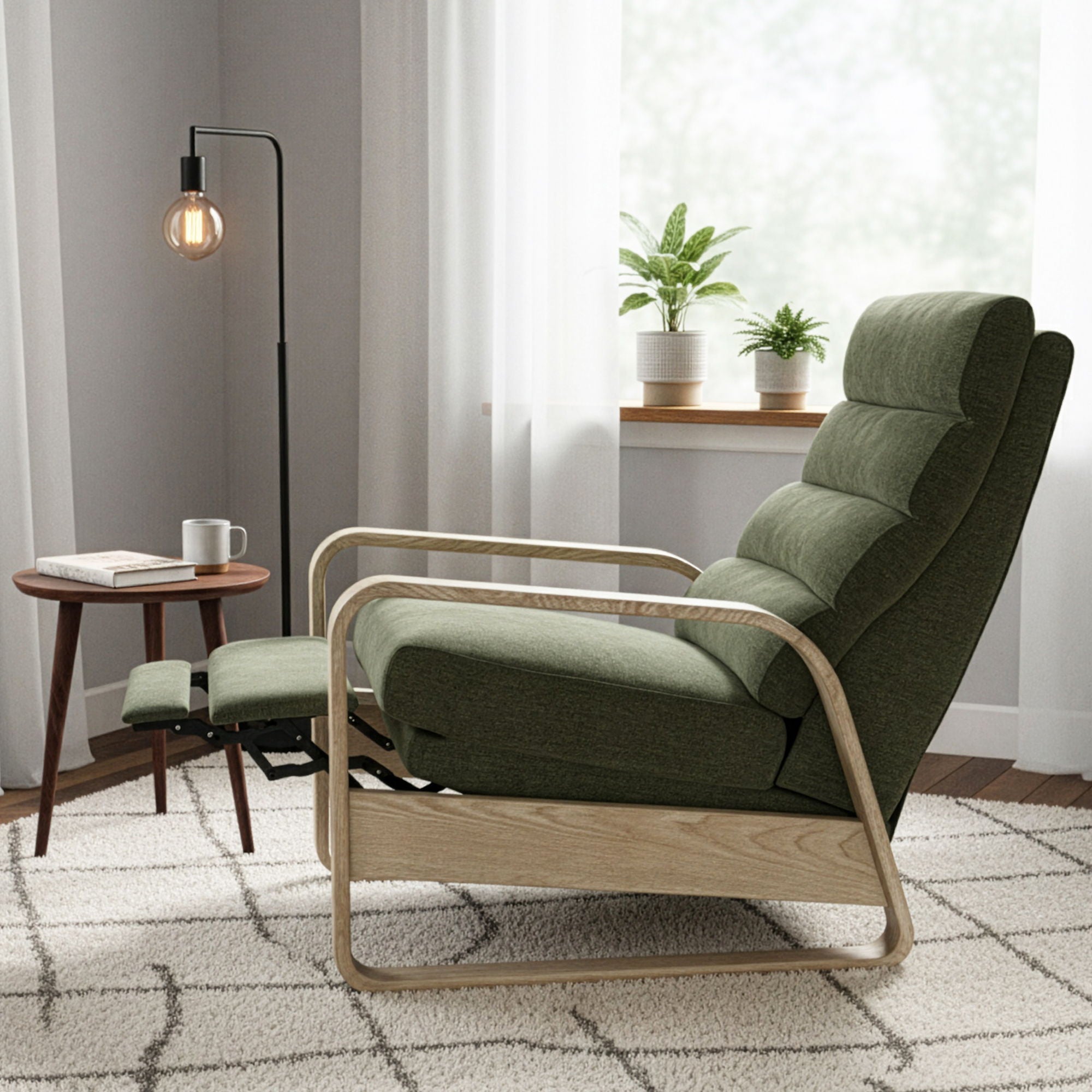 Jordan - Framed Push Back Recliner - Green