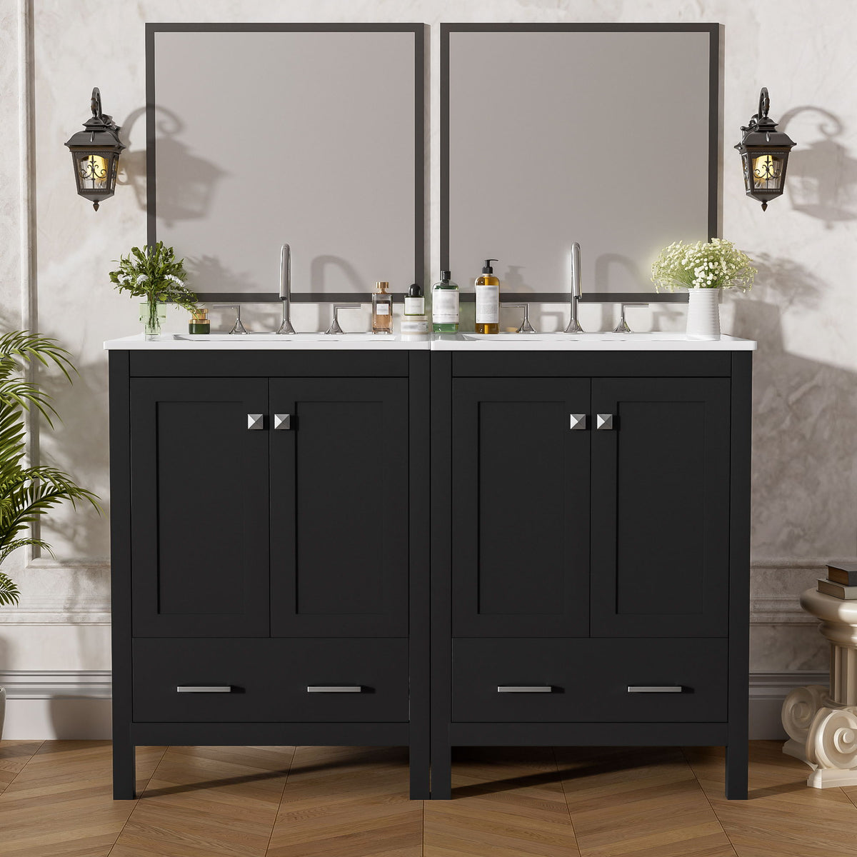 Bathroom Vanity With Integrated Undermount Ceramic Sink, 2 Doors And 1 Drawer, Soft Close Hinges