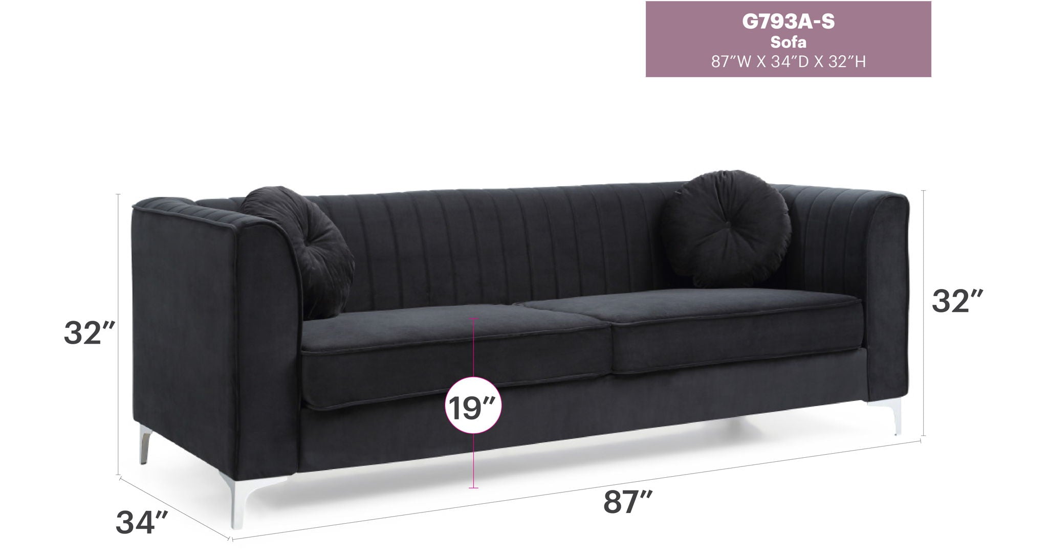 Delray - Micro Suede Sofa