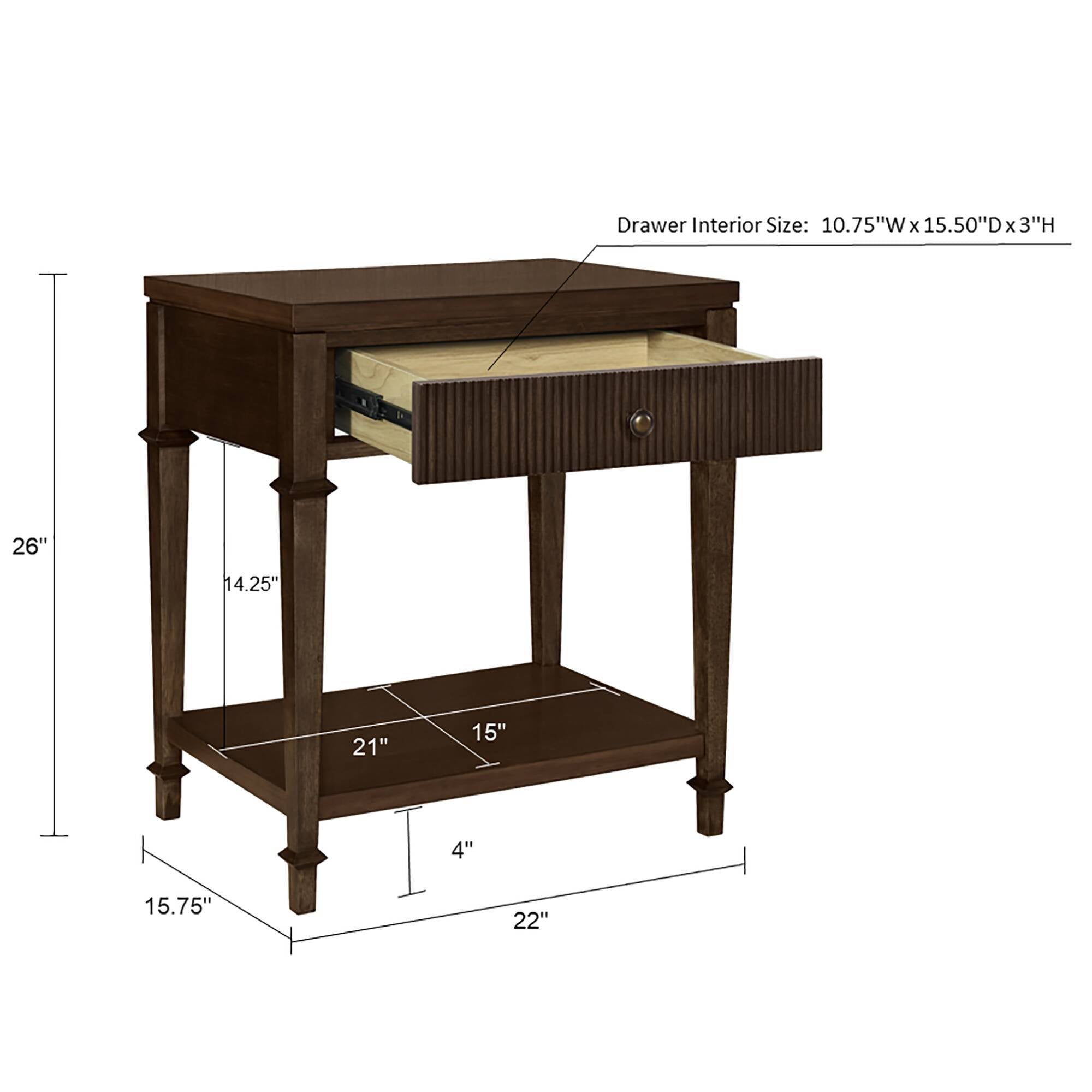 Kenna - Nightstand - Dark Coffee