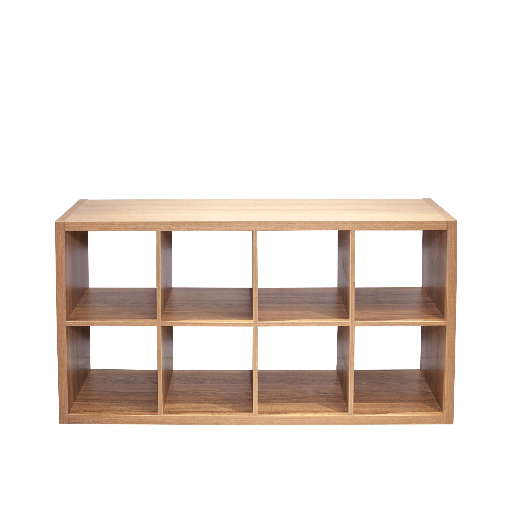 Smart Cube 8-Cube Organizer Storage with Opened Back Shelves,2 X 4 Cube Bookcase Book Shleves for Home, Office ,Walnut Color