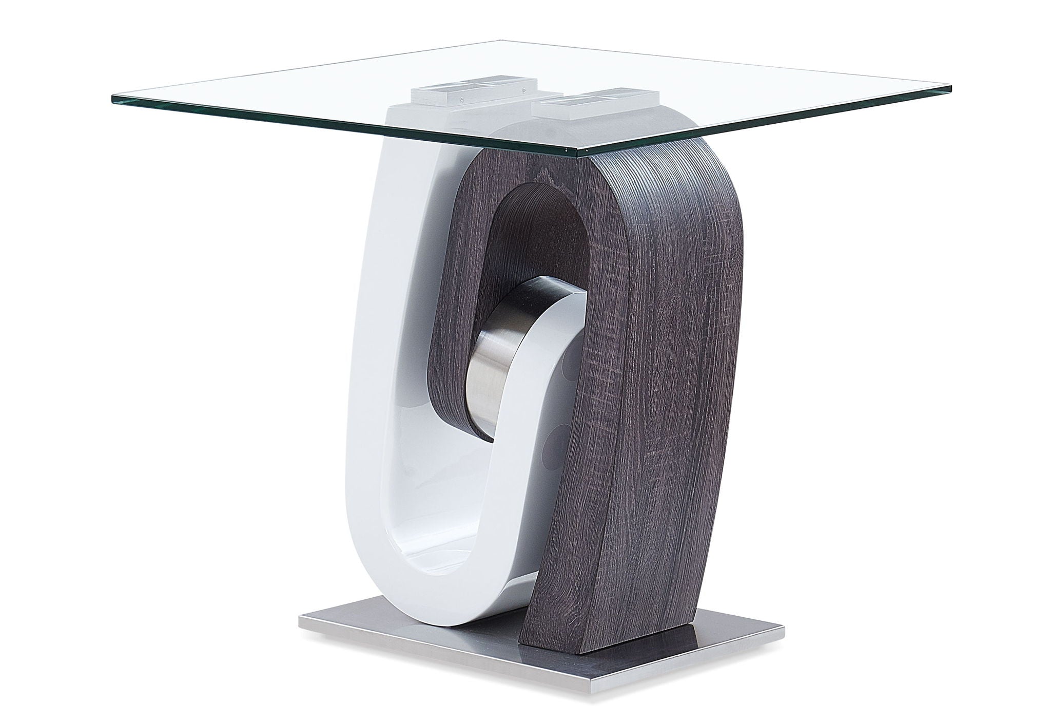 T4127 - End Table Column - Dark Gray / White