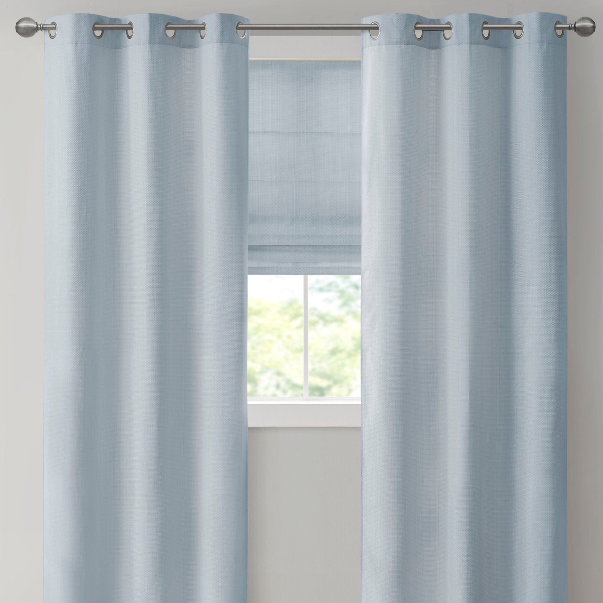 Galen - 39" Basketweave Room Darkening Cordless Roman Shade - Blue