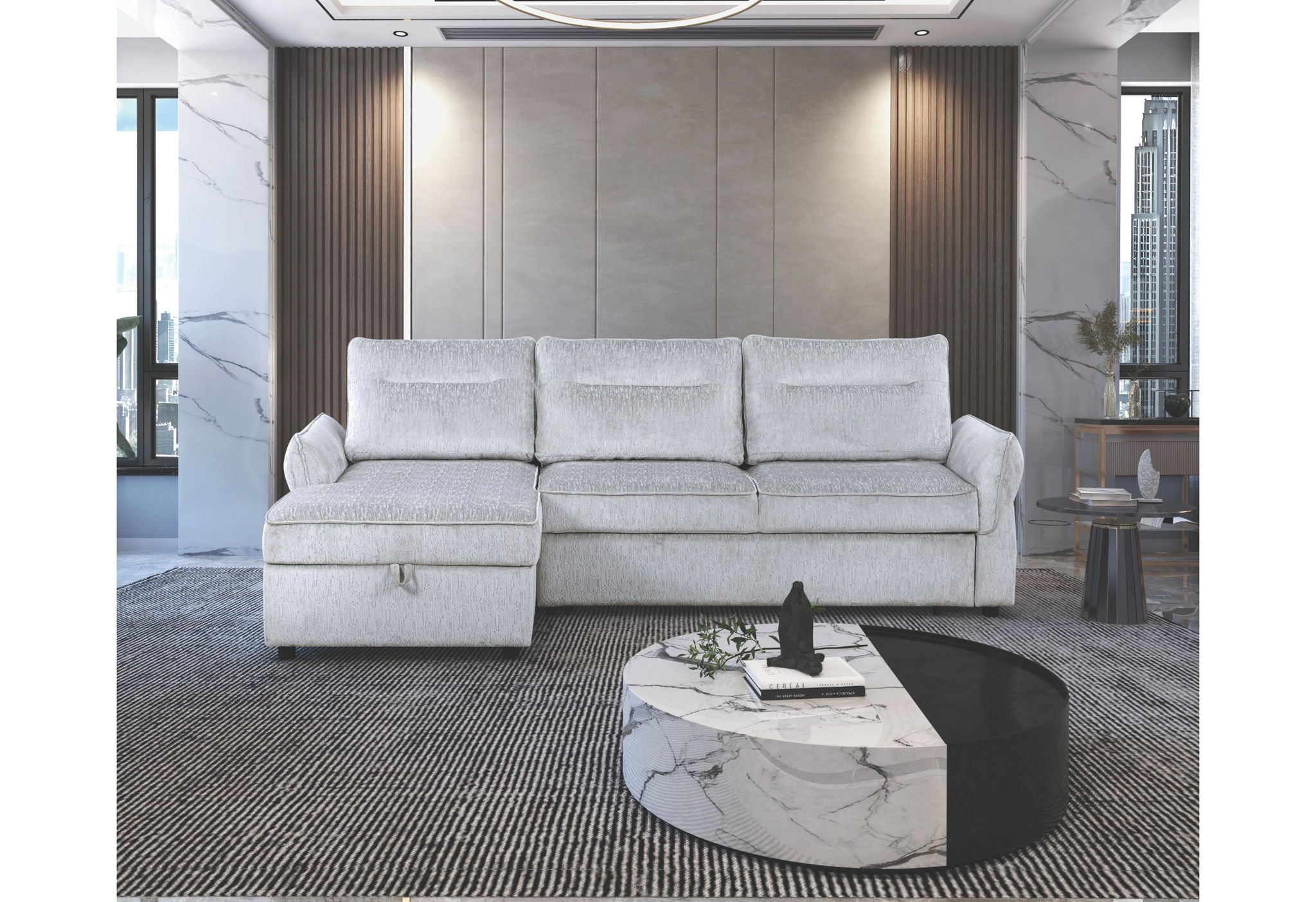 U0301 - LAF Chaise With Storage - Gray