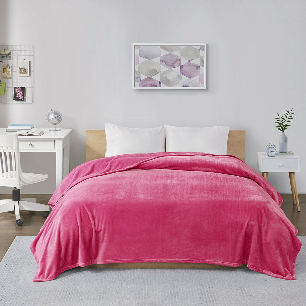 Microlight Plush - King Oversized Blanket - Pink