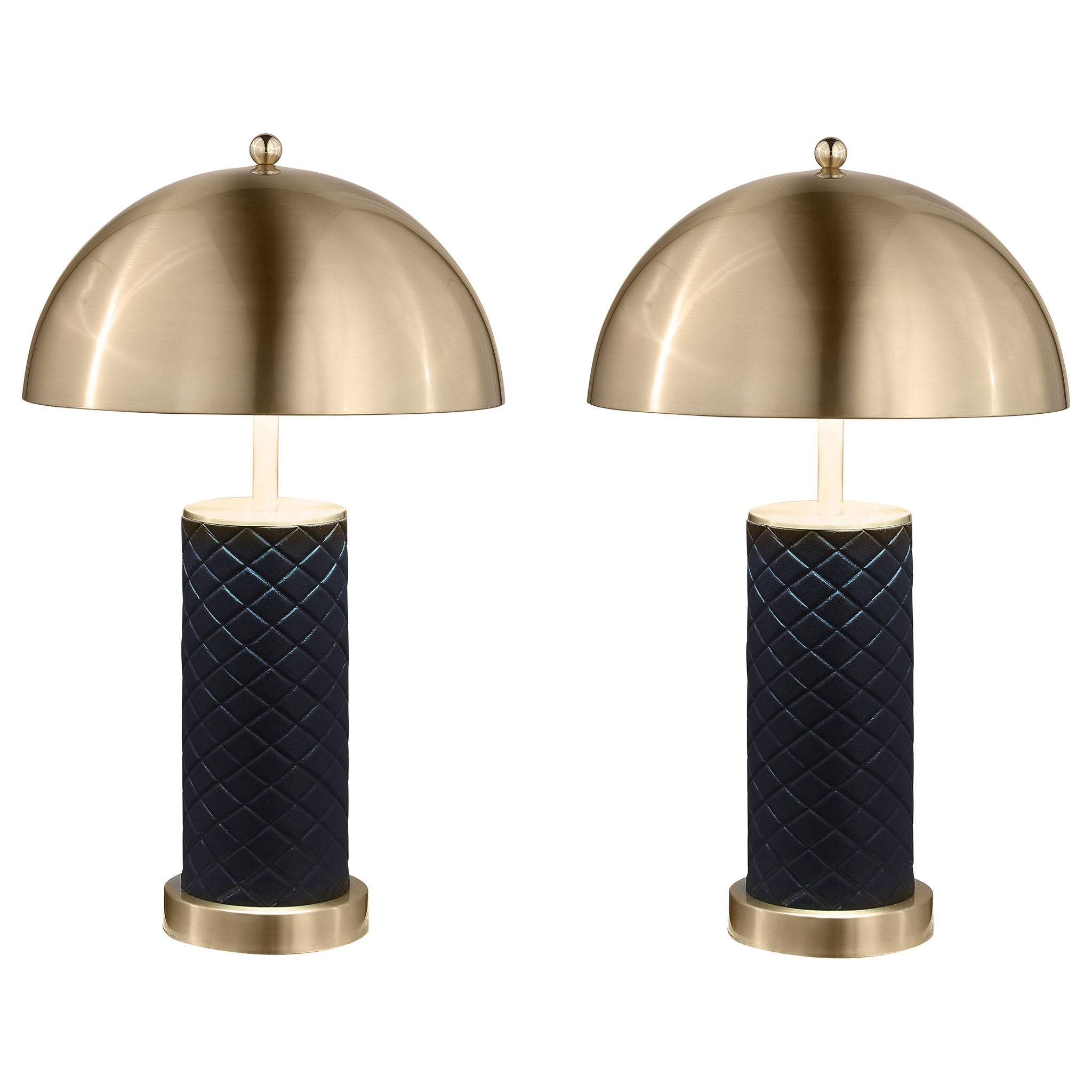 Mantova - Dome Quilted Lamp (Set of 2) - Black