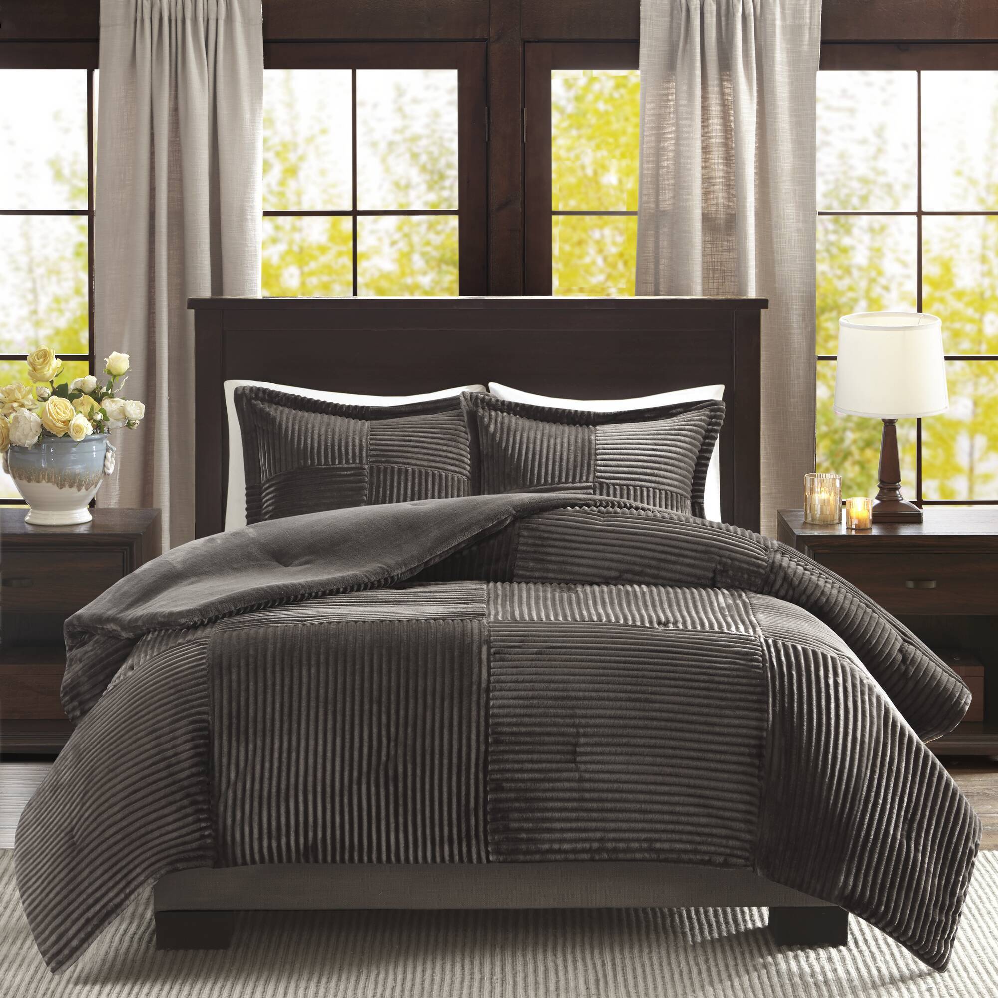 Parker - King Comforter Mini Set - Gray
