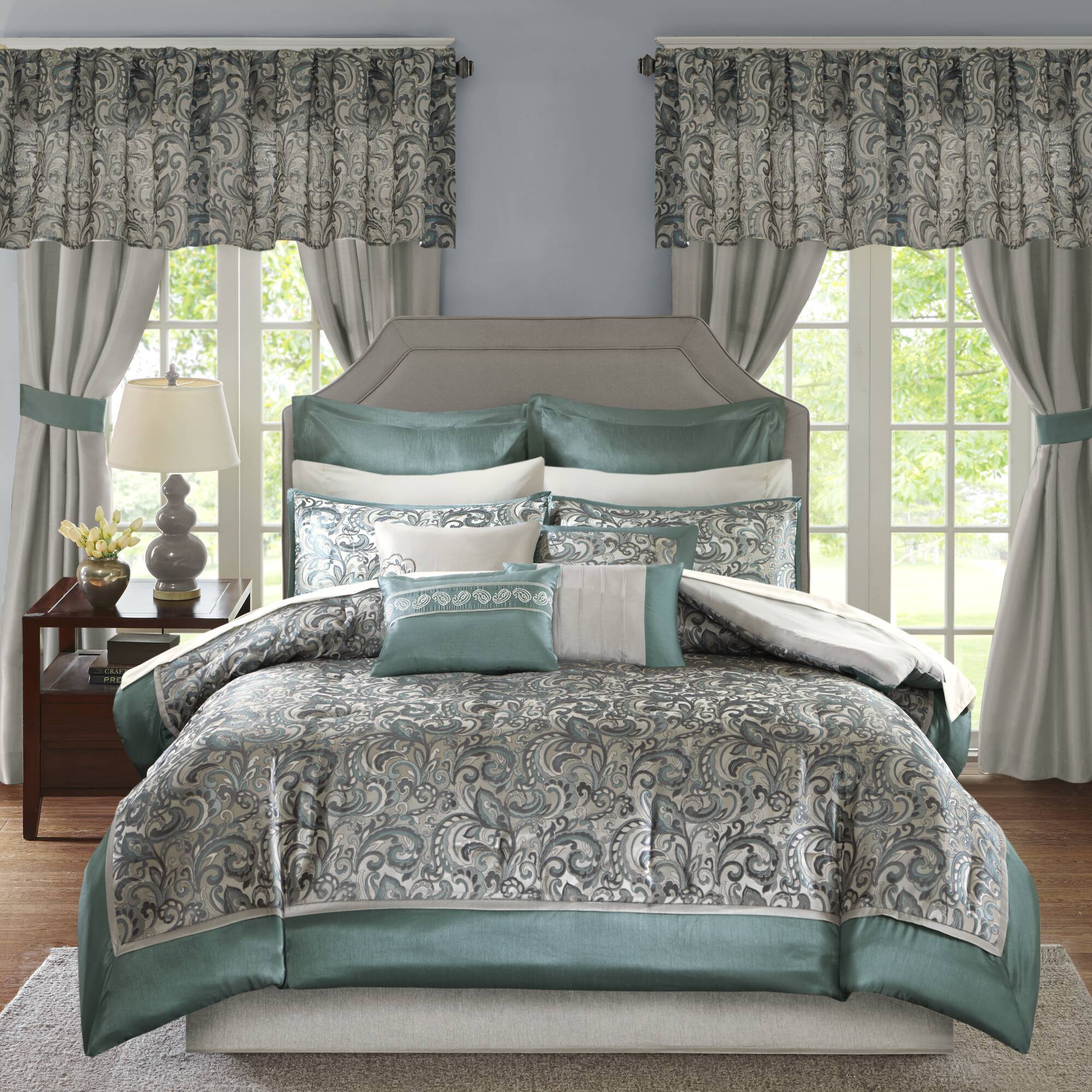 Brystol - Queen 24 Piece Room In A Bag - Teal