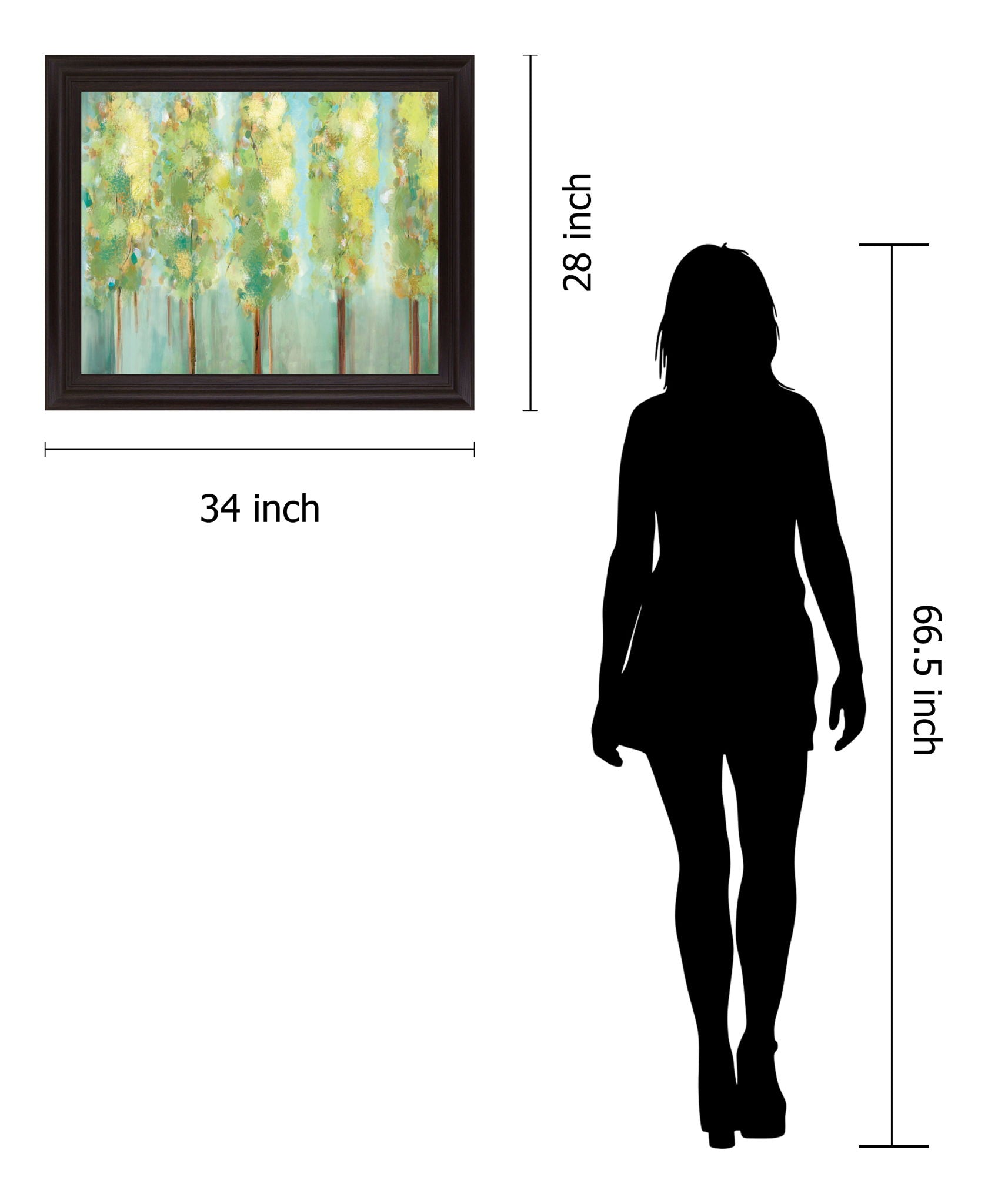 Turnwood - 28" x 34" Framed Wall Art - Green