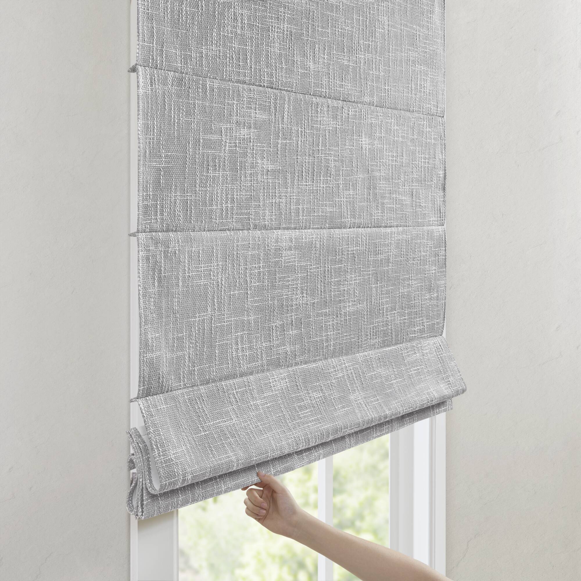 Quincy - 29x64" Total Blackout Cordless Roman Shade - Light Gray