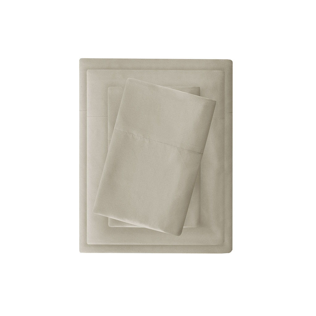 3M Microcell - Queen Luxurious Brushed Microfiber Deep Pocket Sheet Set - Khaki