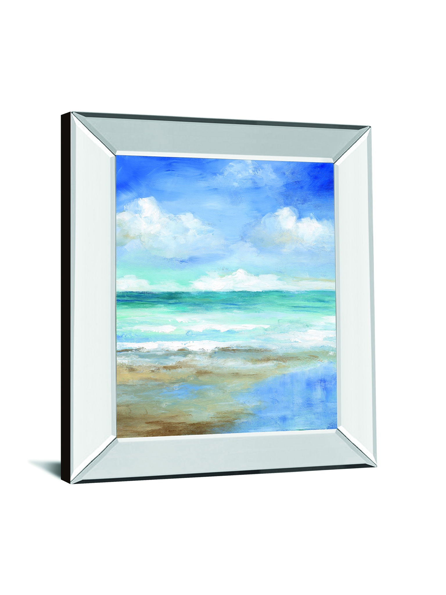 Washy Coast II By Nan - Mirror Framed Print Wall Art - Blue