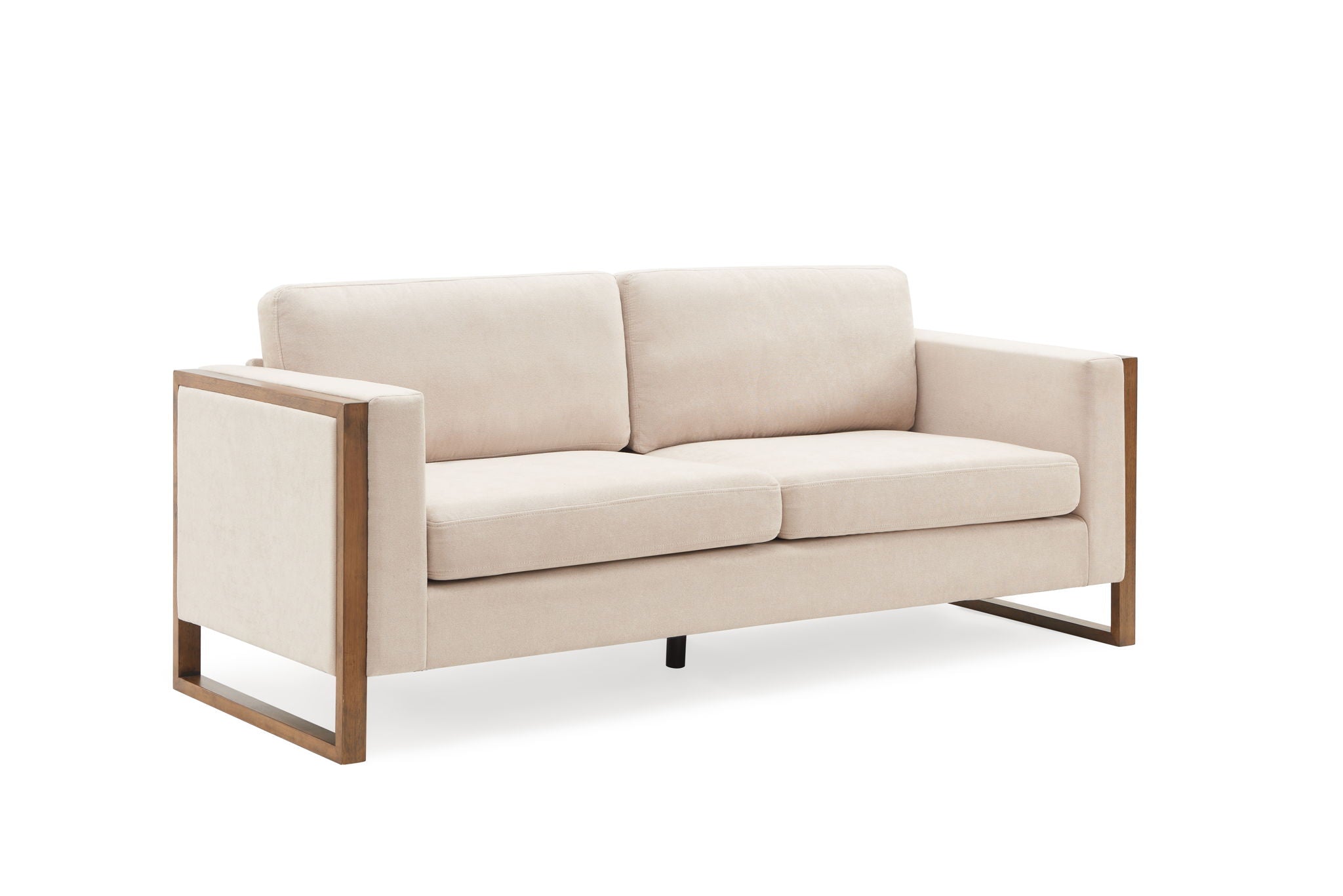 Modern Sofa With Solid Wood Legs, 3 Seater