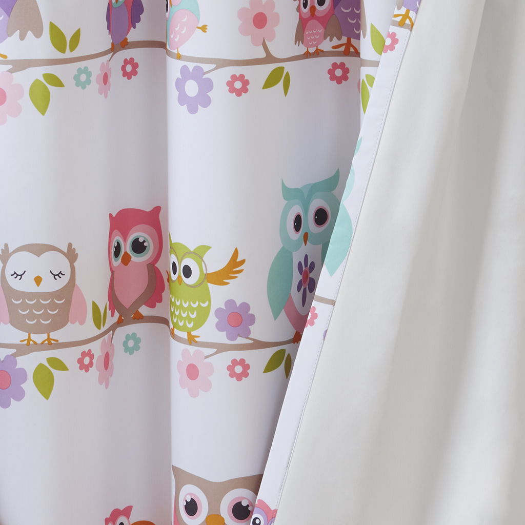 Wise Wendy - 63" Owl Printed Blackout Window Panel - Multi