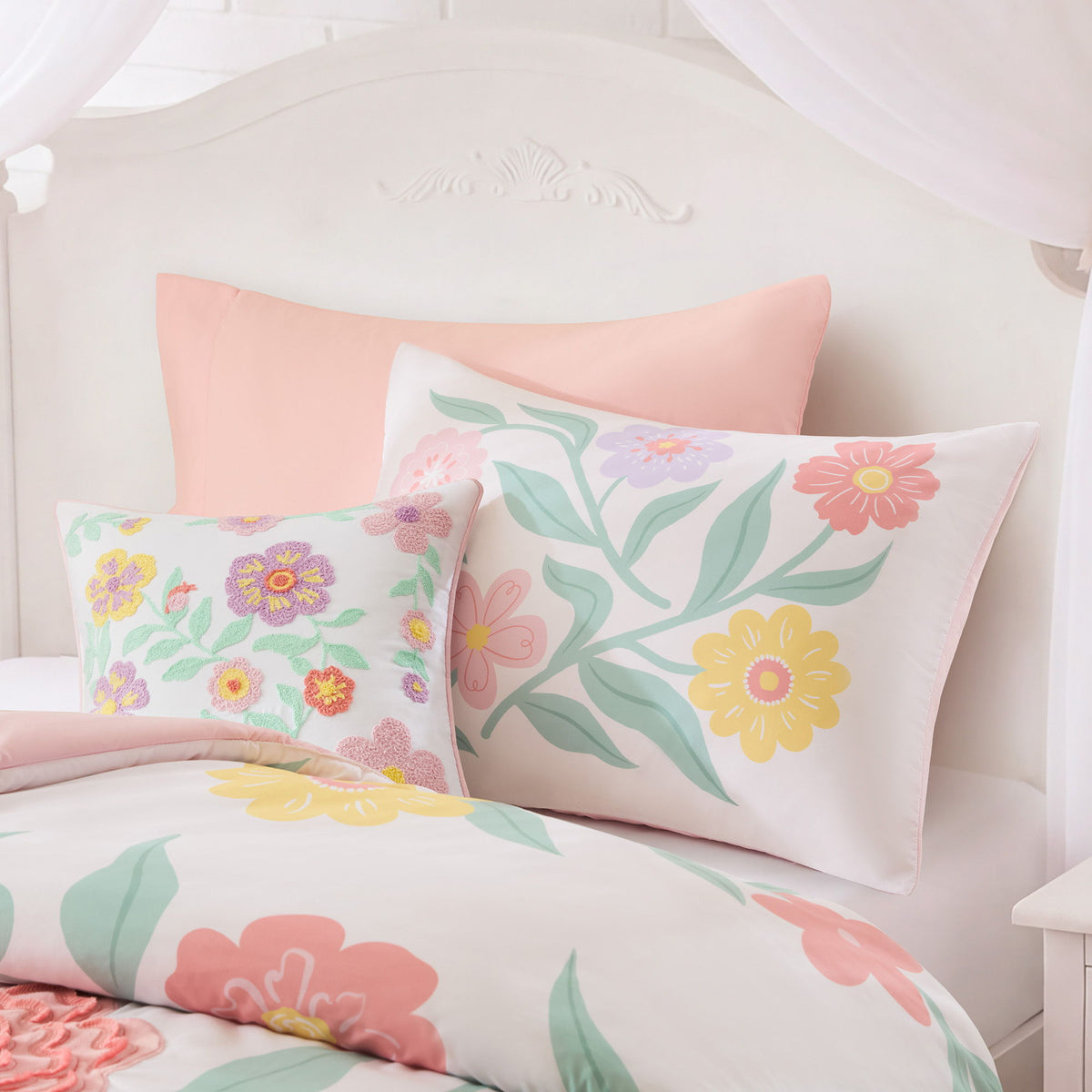 Floral - Twin Comforter Set - Pink