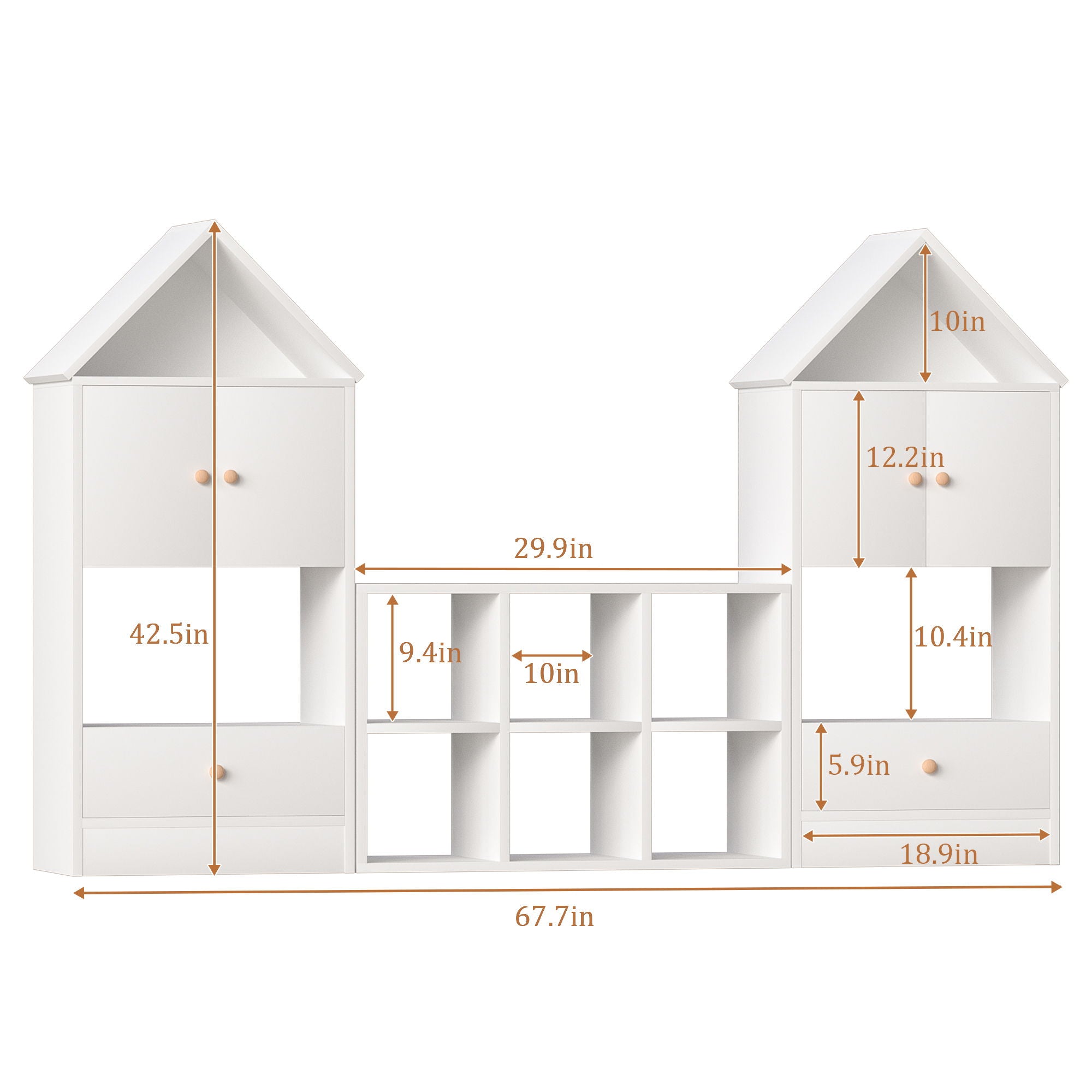 Versatile Children's Bookshelf With House Shaped Design, Multi Functional Storage For Books And Toys