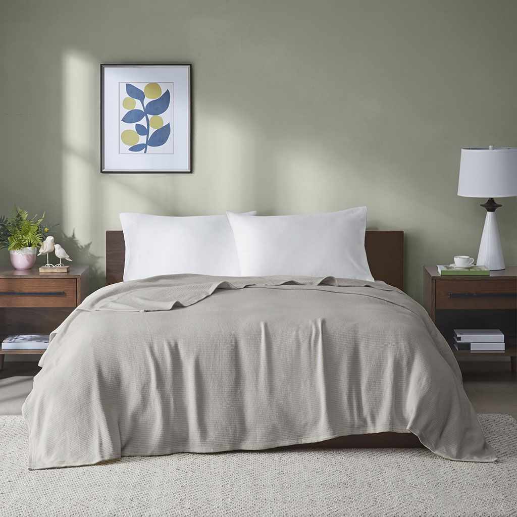 Freshspun Basketweave - King Blanket - Gray