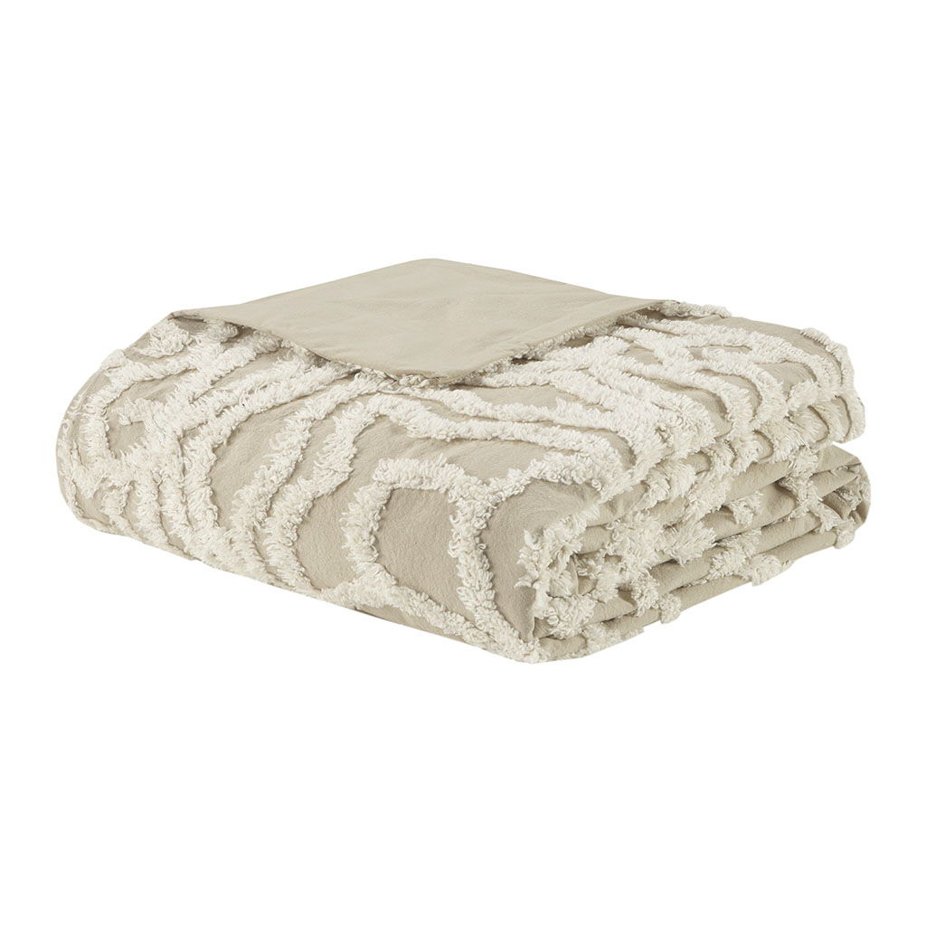 Laetitia - 3 Piece Tufted Duvet Cover Set - Taupe