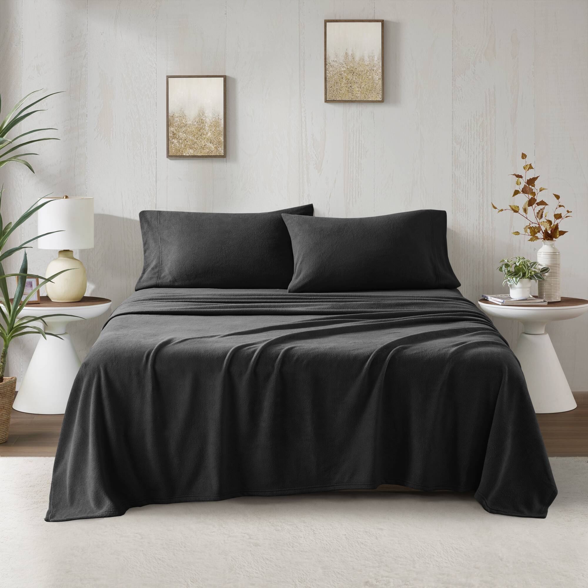 Micro Fleece - California King Sheet Set - Black