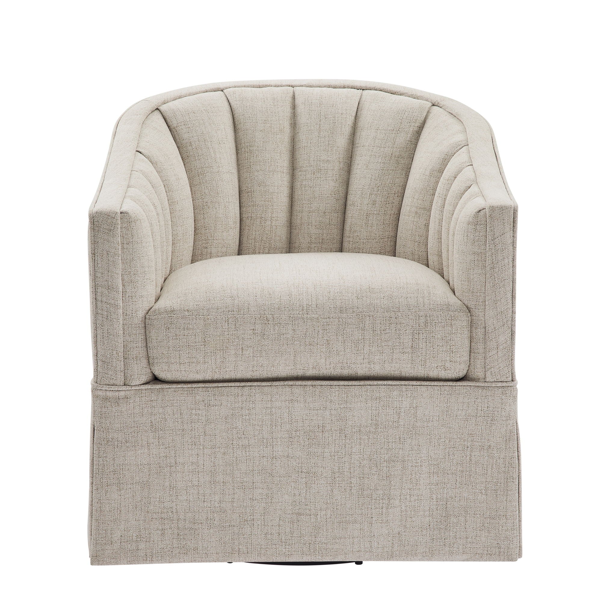 Solitude - Skirted Swivel Accent Chair With Hemp Like