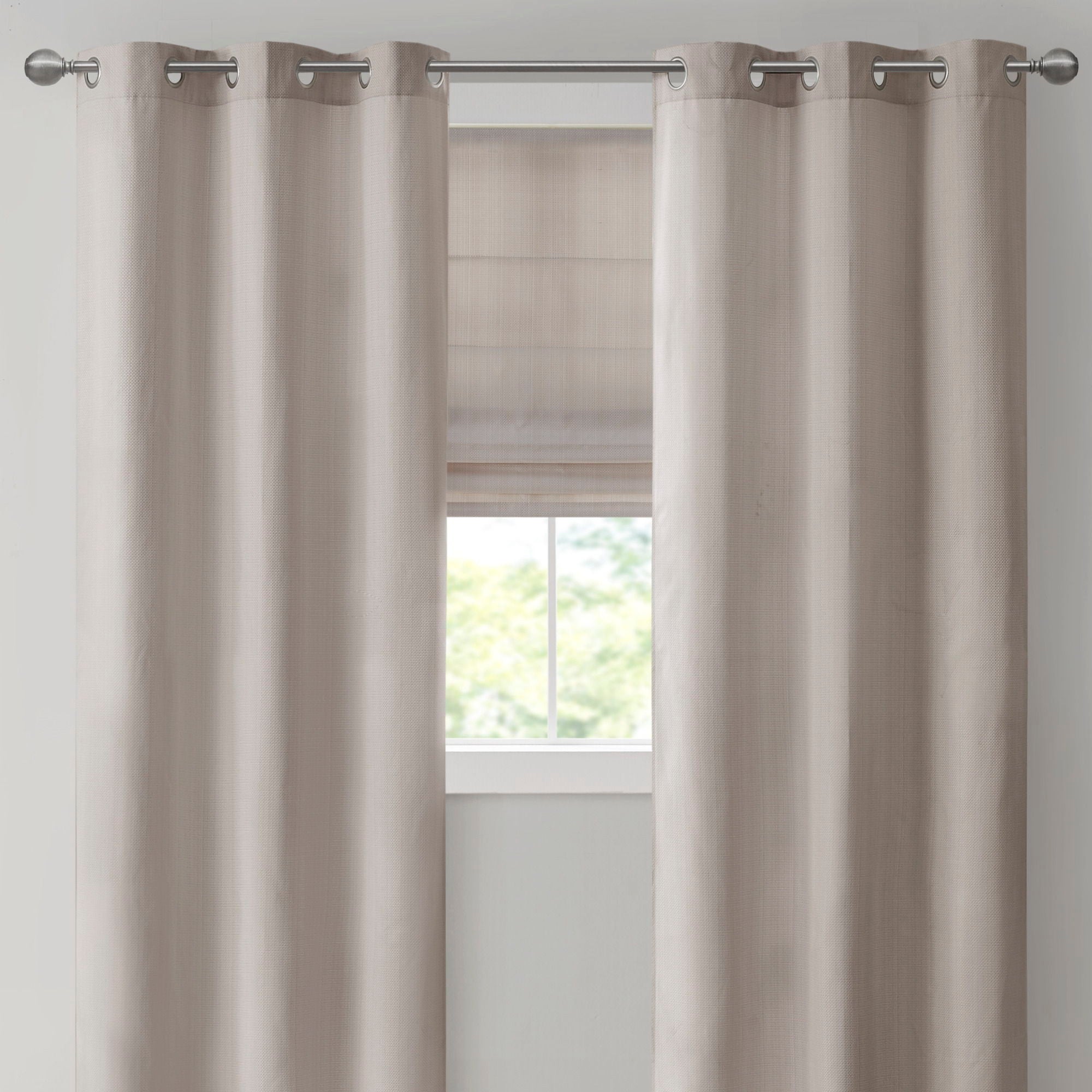 Galen - 29" Basketweave Room Darkening Cordless Roman Shade - Taupe