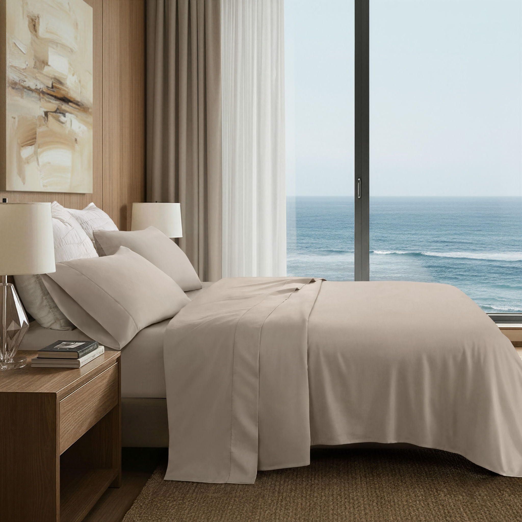 Elina Supima - 4 Piece California King Sheet Set - Linen