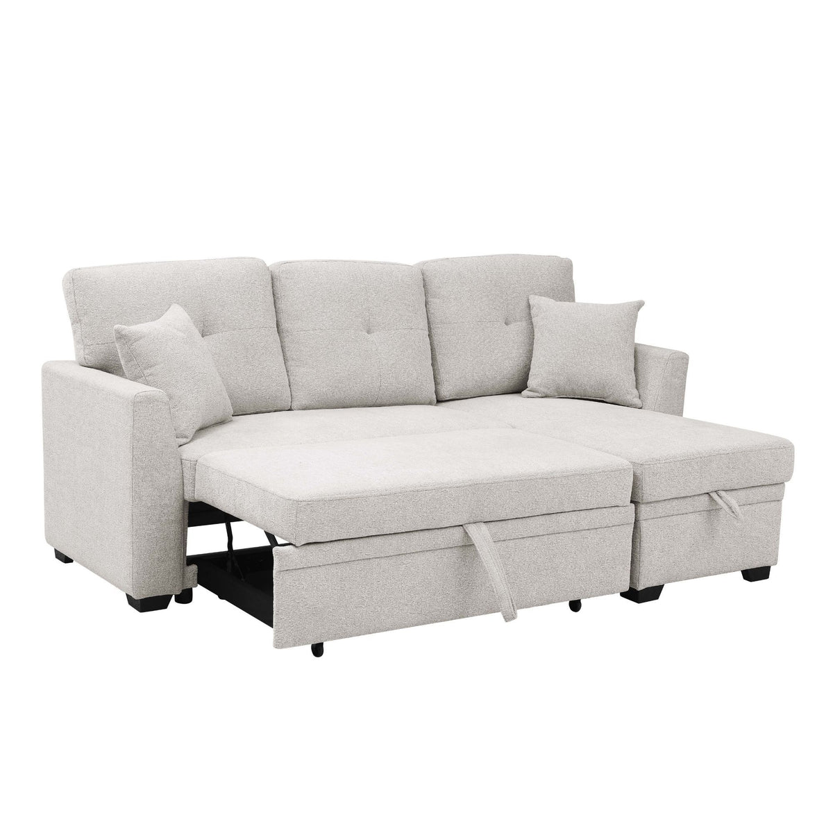 Upholstered Sectional & Pull Out Bed And Chaise Storage