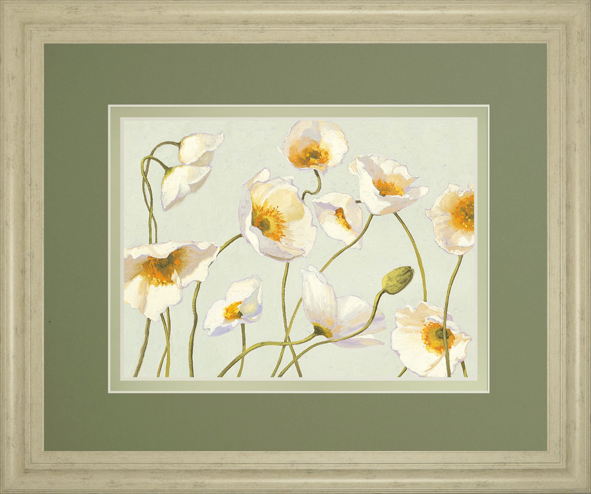 Bright Poppies By Novak - Framed Print Wall Art - Beige